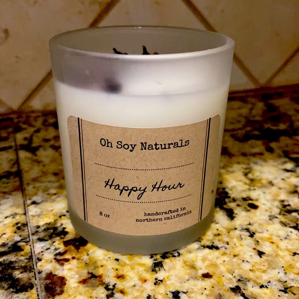 handcrafted Soy candle handmade and hand poured. 8 Oz